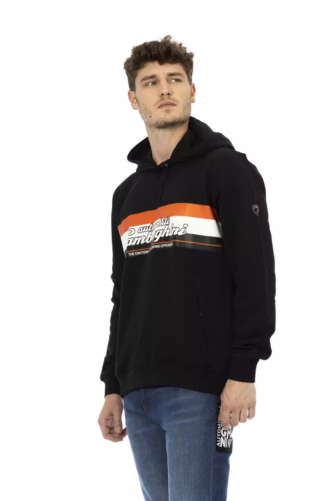 Automobili Lamborghini Schwarzes Baumwoll-Sweatshirt für Männer