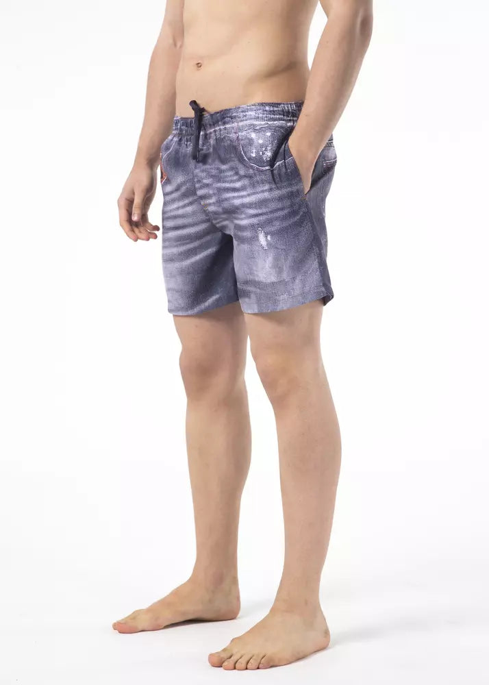 Just Cavalli Blaue Polyester Herren-Badeshorts