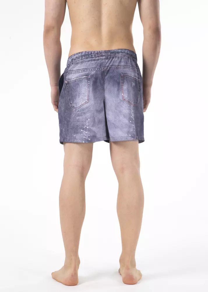 Just Cavalli Blaue Polyester Herren-Badeshorts