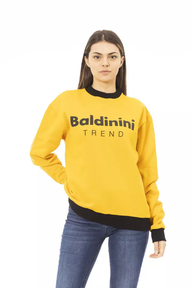 Baldinini Trend Gelber Baumwoll-Hoodie für Frauen