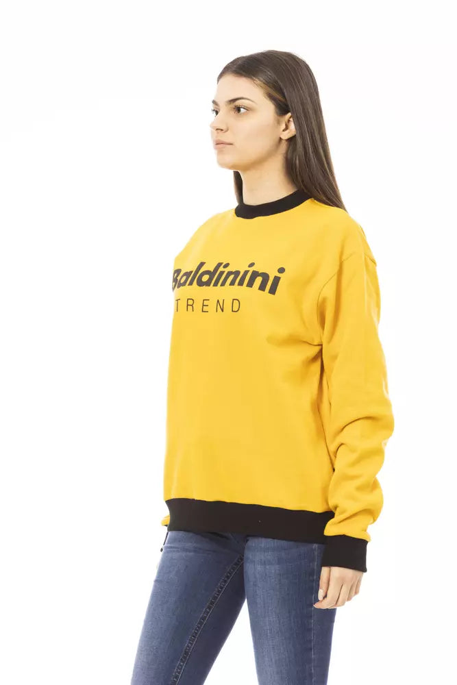 Baldinini Trend Gelber Baumwoll-Hoodie für Frauen