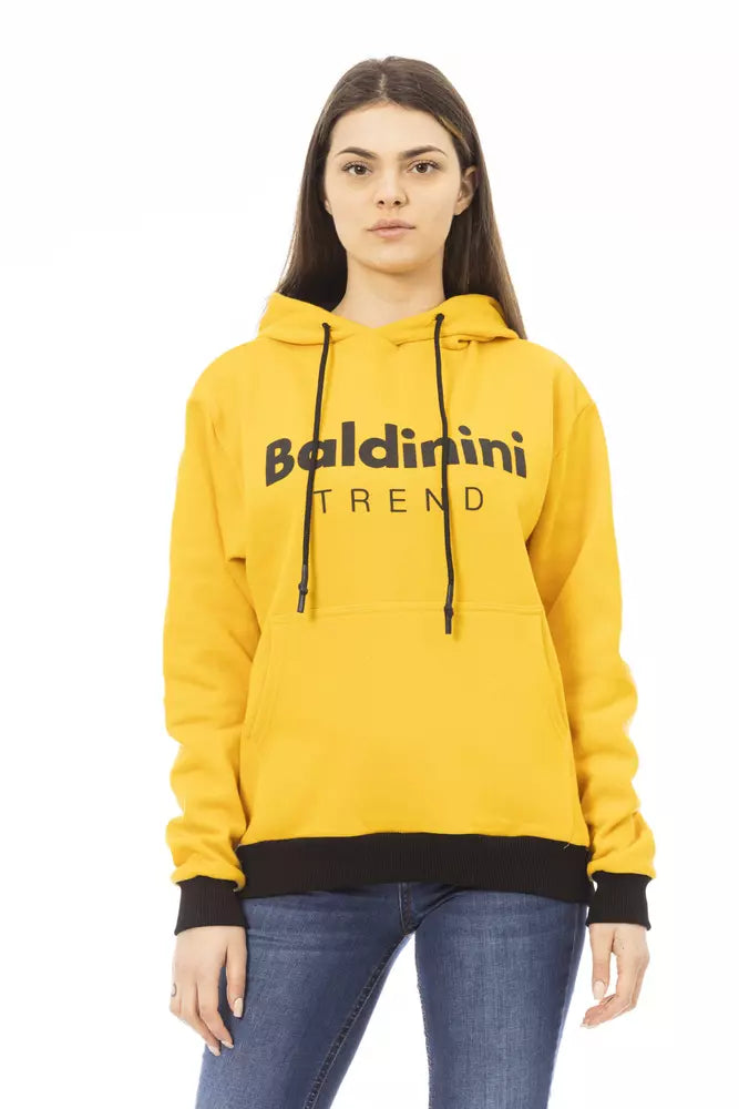 Baldinini Trend Gelber Baumwoll-Hoodie für Frauen