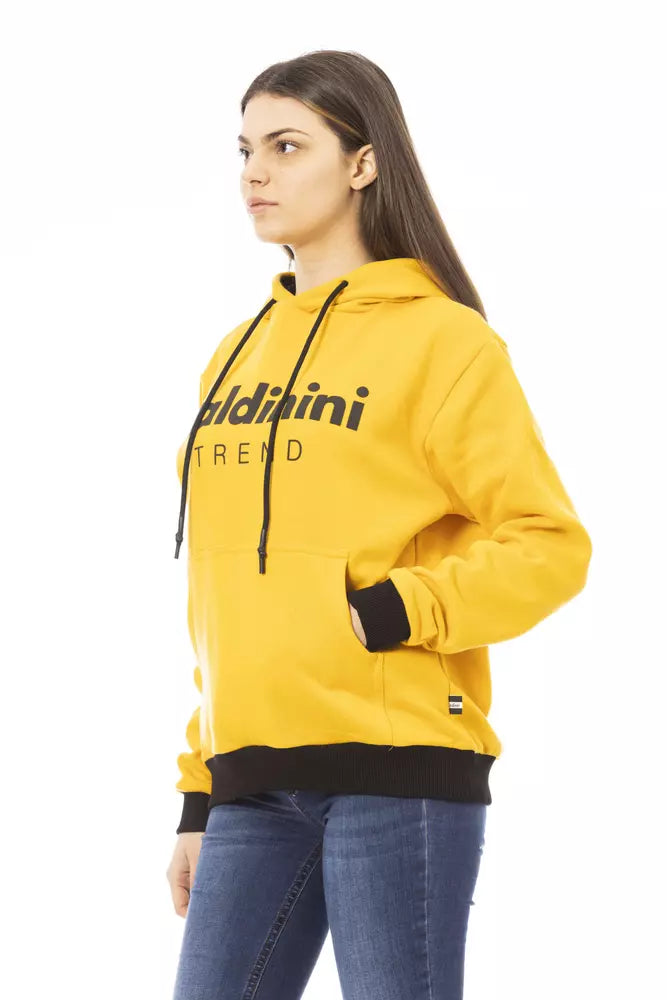 Baldinini Trend Gelber Baumwoll-Hoodie für Frauen