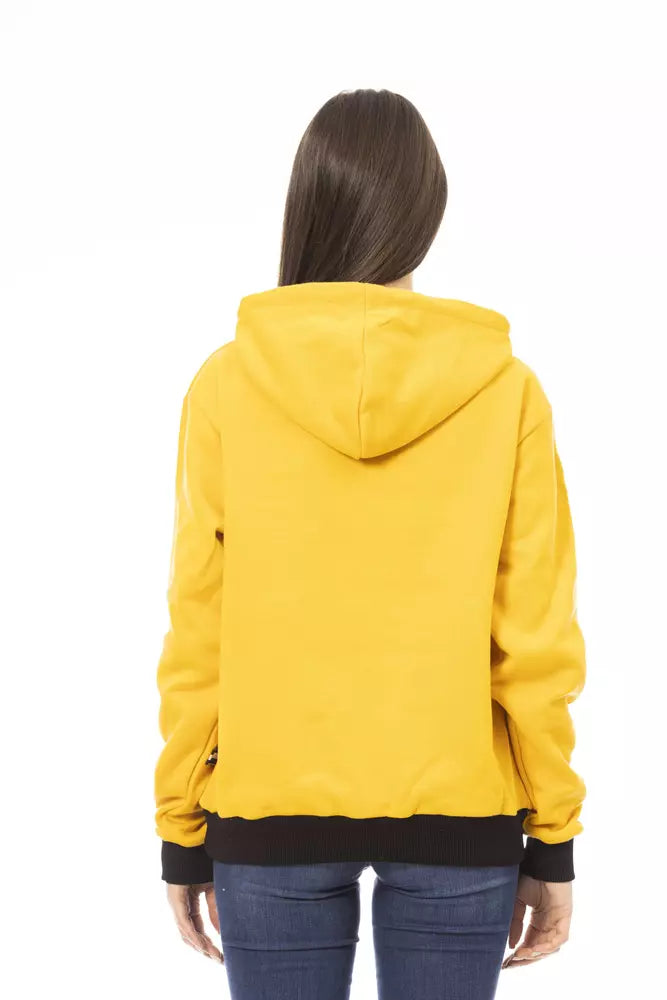 Baldinini Trend Gelber Baumwoll-Hoodie für Frauen