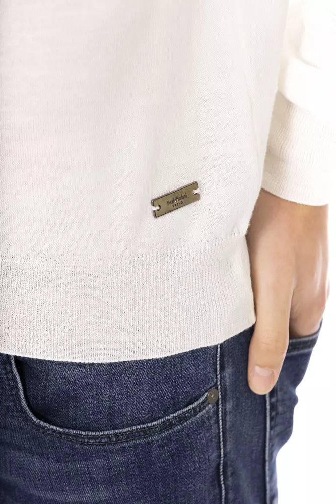Baldinini Trend Weißer Stoff Männer Rollkragenpullover
