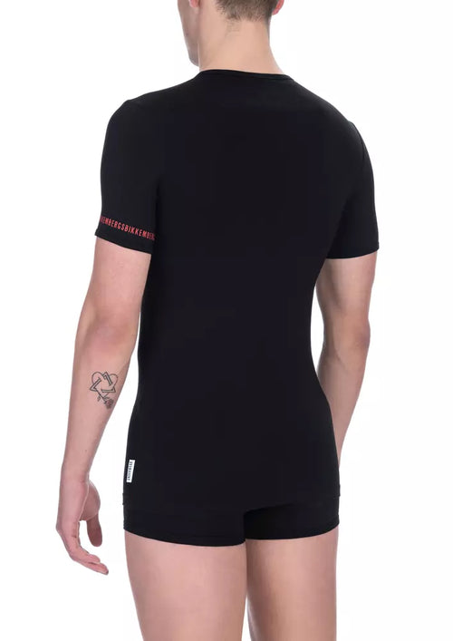 Bikkembergs Schwarzes Herren-T-Shirt im Doppelpack
