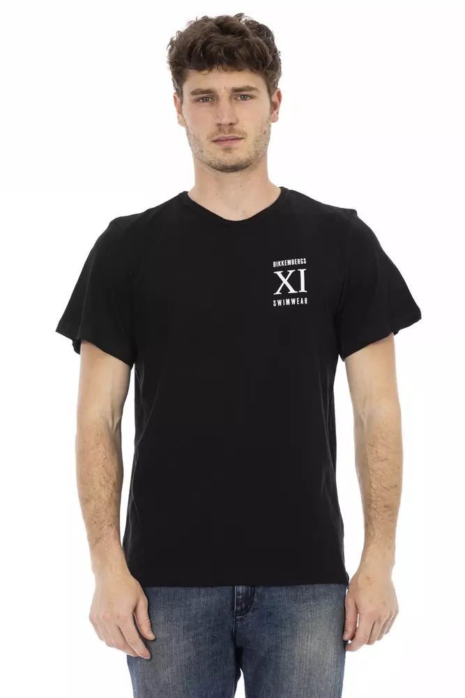 Bikkembergs Schwarzes Baumwoll-T-Shirt für Herren