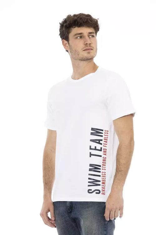 Bikkembergs Weißes Herren-T-Shirt aus Baumwolle