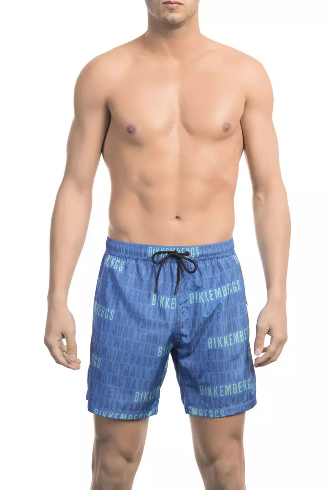 Blaue Bikkembergs Badeshorts aus Polyester