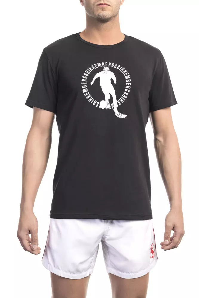 Bikkembergs Schwarzes Baumwoll-T-Shirt für Herren