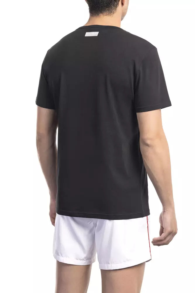 Bikkembergs Schwarzes Baumwoll-T-Shirt für Herren