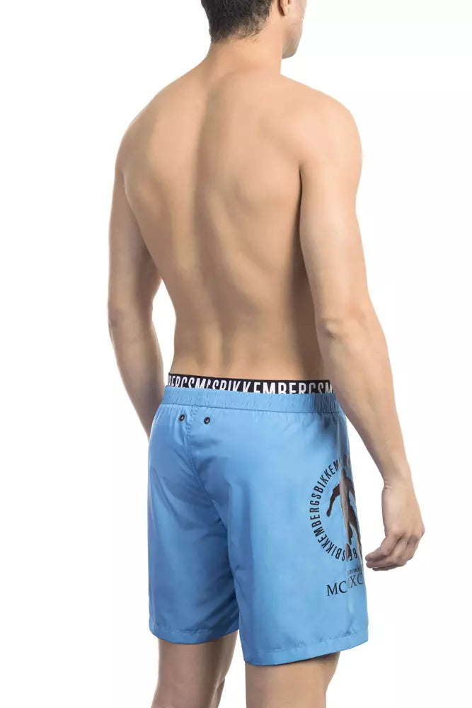 Bikkembergs Hellblaue Polyester-Badehose für Herren