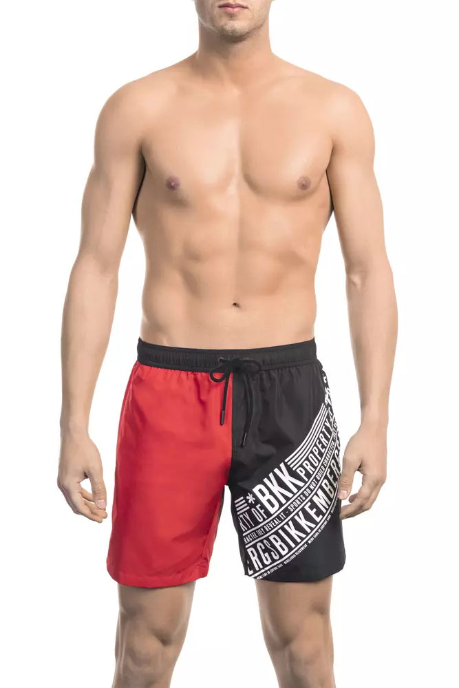 Rote Bikkembergs Badeshorts aus Polyester