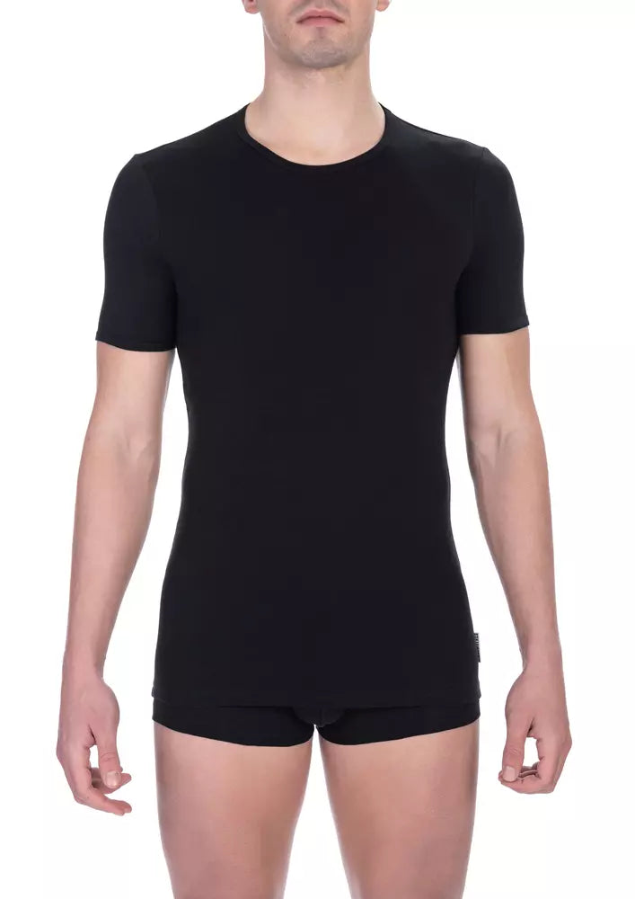 Bikkembergs Schwarzes Baumwoll-T-Shirt für Herren