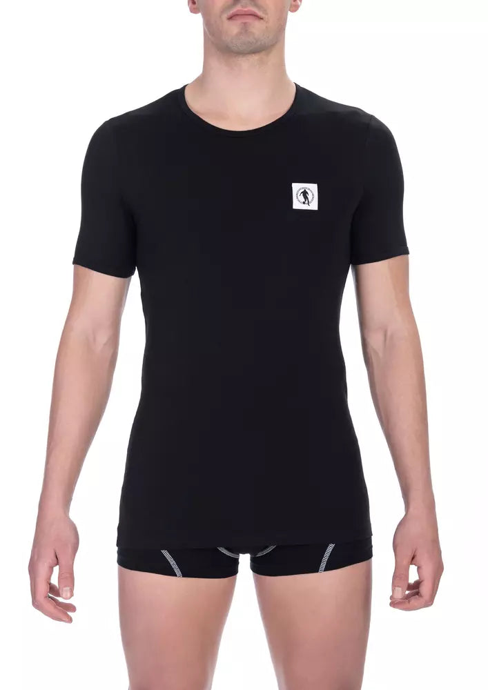 Bikkembergs Schwarzes Baumwoll-T-Shirt für Männer
