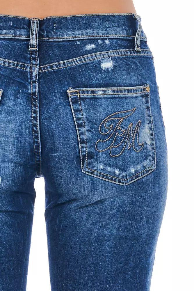 Frankie Morello Damen-Jeans aus Baumwolle in Blau