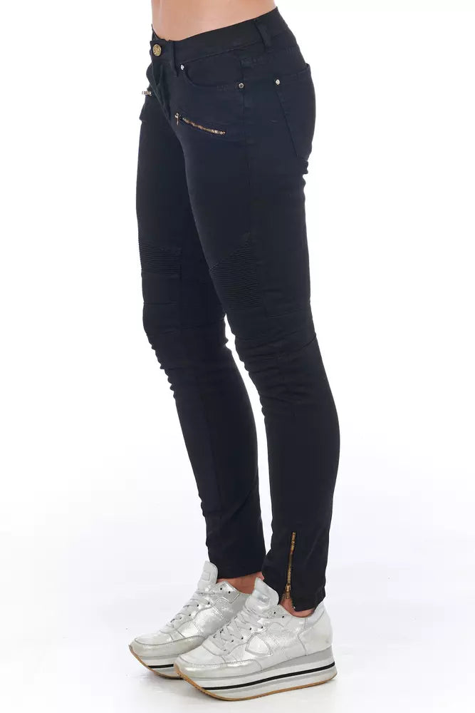 Frankie Morello Schwarz Baumwolle Frauen Jeans