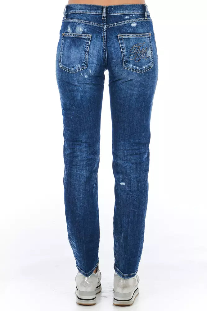 Frankie Morello Damen-Jeans aus Baumwolle in Blau