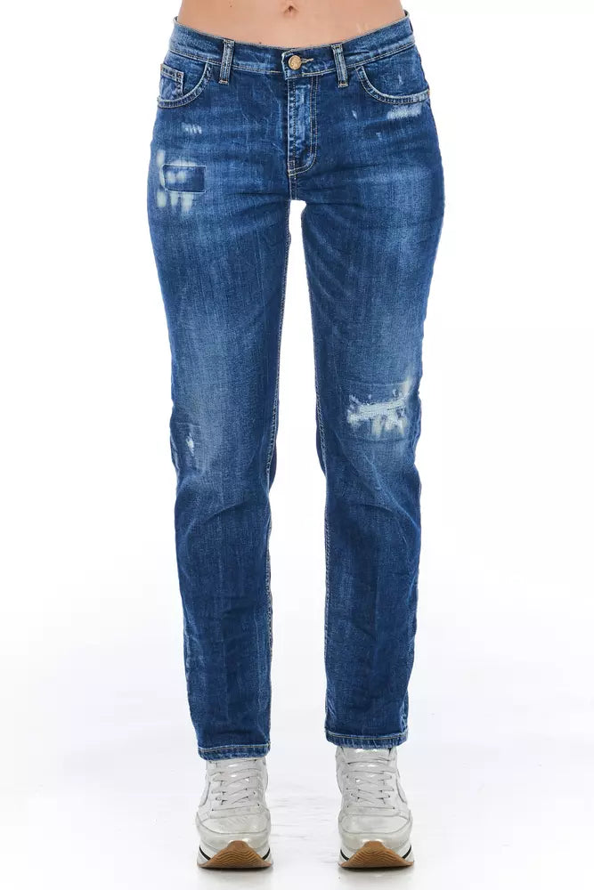 Frankie Morello Damen-Jeans aus Baumwolle in Blau