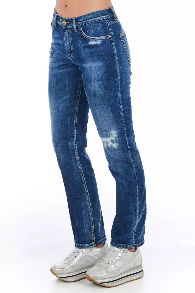 Frankie Morello Damen-Jeans aus Baumwolle in Blau