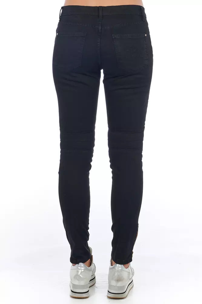 Frankie Morello Schwarz Baumwolle Frauen Jeans
