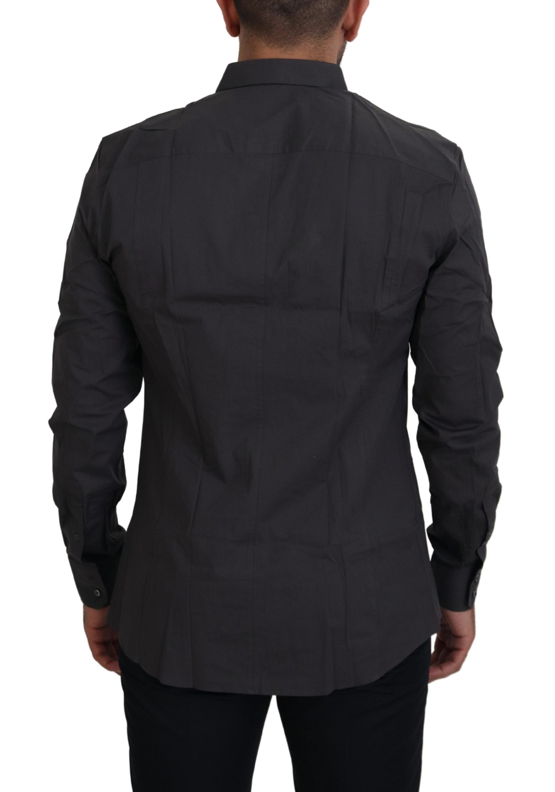 Dolce & Gabbana Graues SICILIA Slim Fit Stretch-Hemd