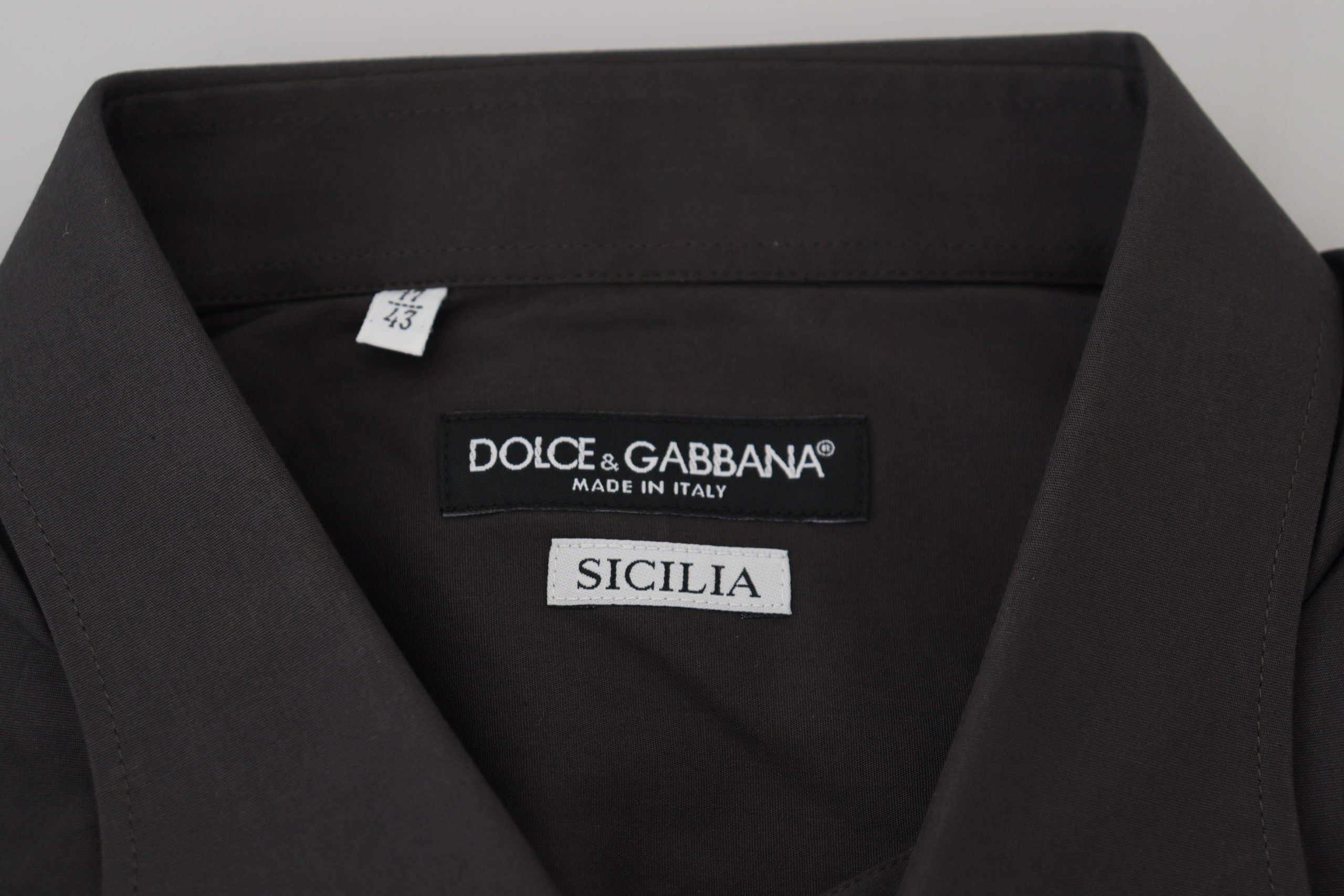 Dolce & Gabbana Graues SICILIA Slim Fit Stretch-Hemd