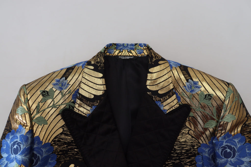 Dolce & Gabbana Gold Lurex Zweireiher Jacke Blazer