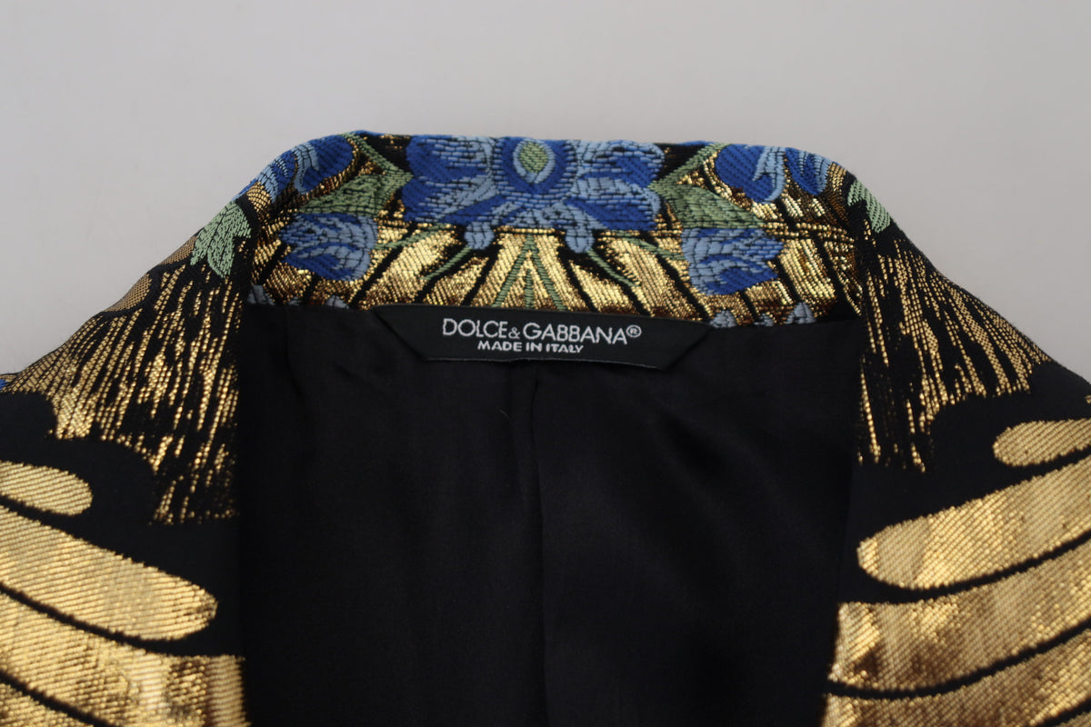 Dolce & Gabbana Gold Lurex Zweireiher Jacke Blazer