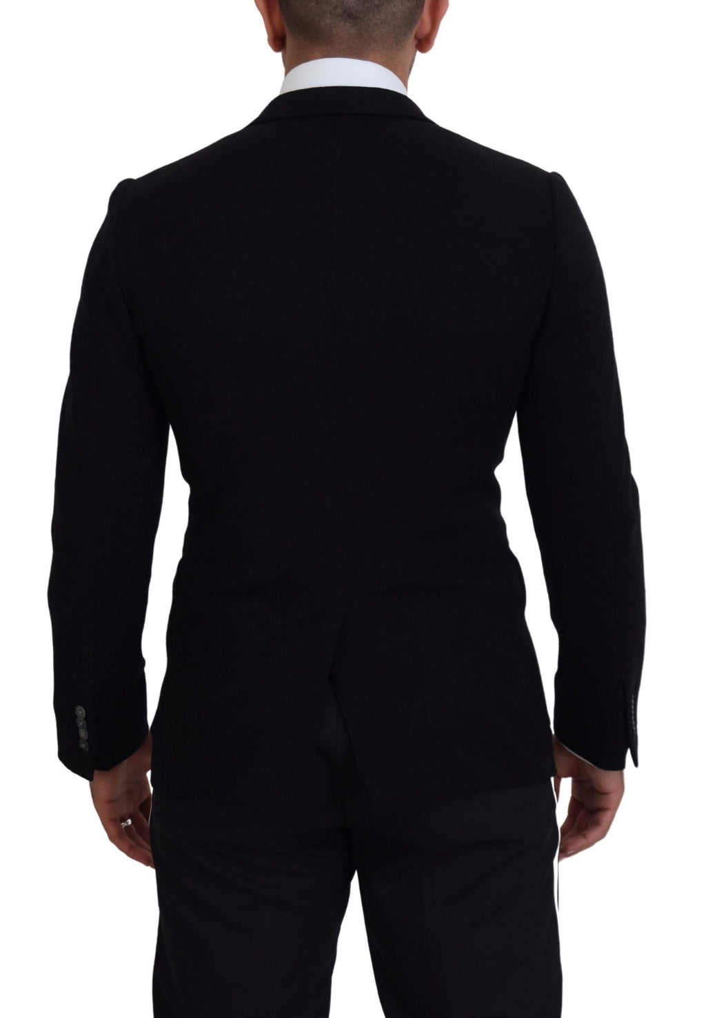 Dolce & Gabbana Schwarze Wollkrone Slim Fit Jacke Blazer