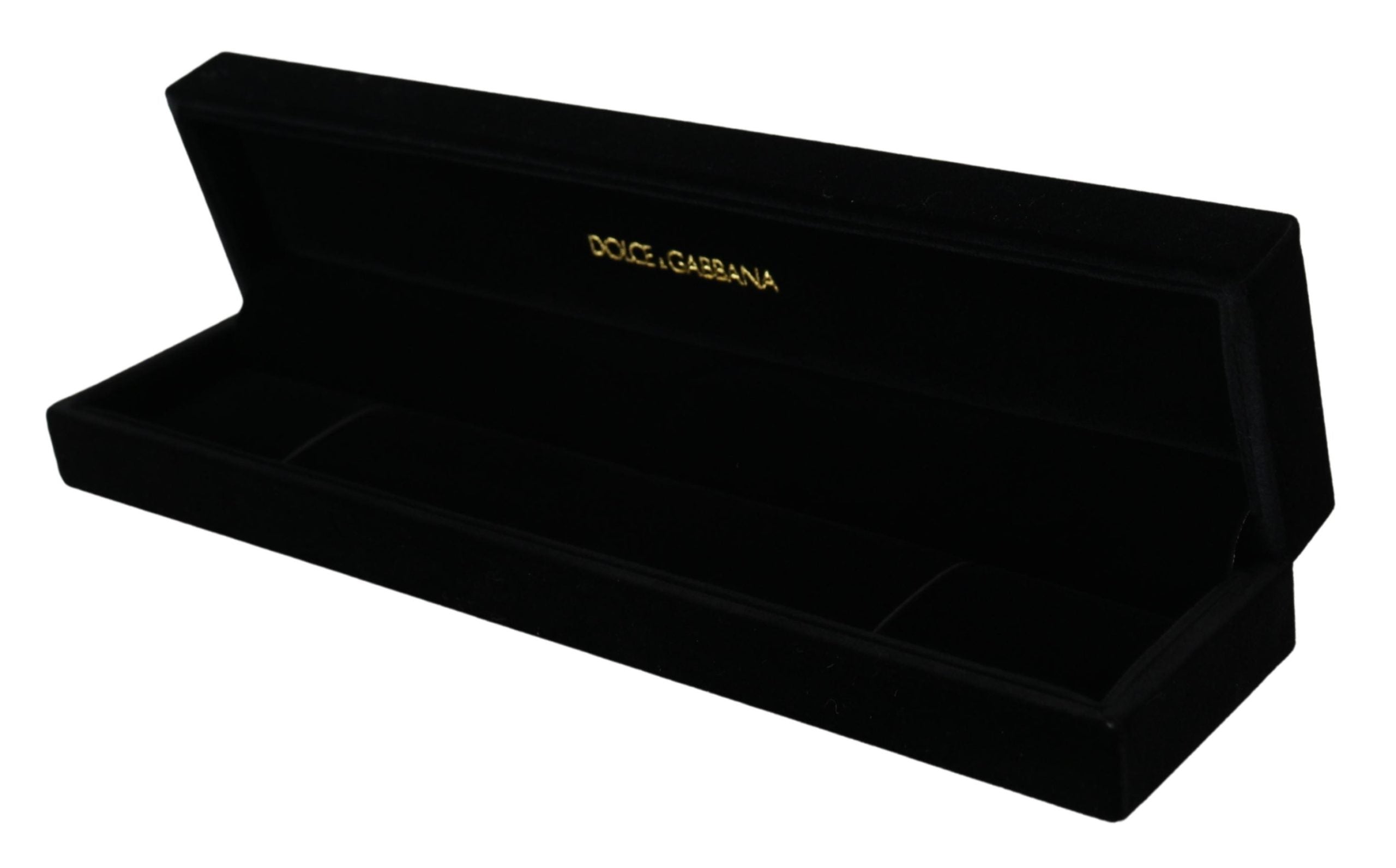 Dolce & Gabbana Schwarzer Samt Logo Plaque Lagerung Armband Schmuck-Box