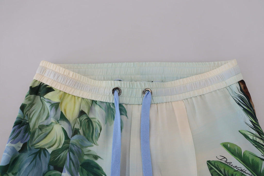 Dolce & Gabbana Weiße Jogginghose mit Blumenmuster für Männer