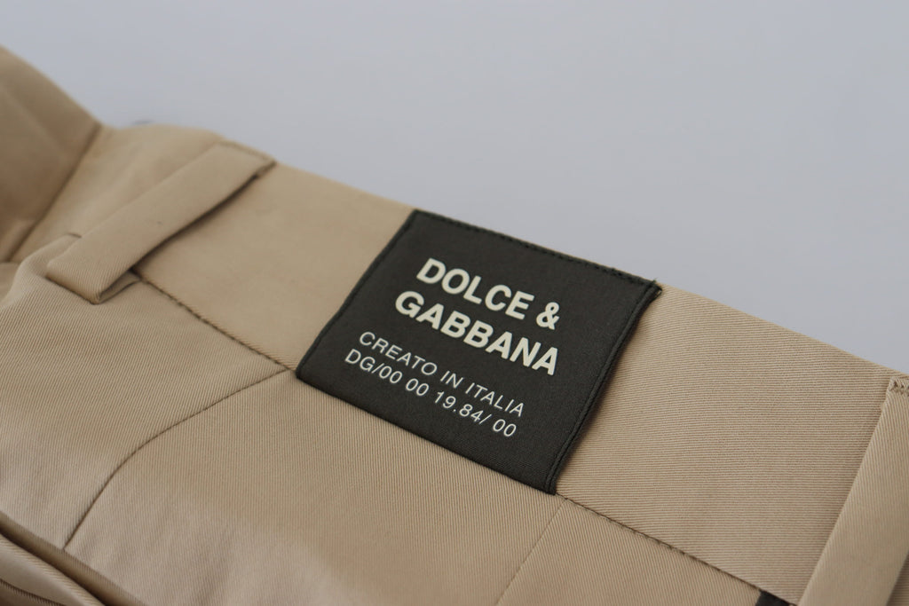 Dolce & Gabbana Braun Schwarz Baumwolle Chino Männer Hosen