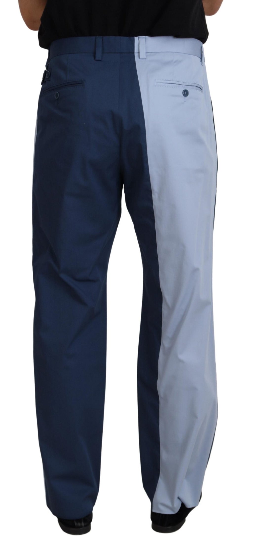Dolce & Gabbana Blaue Baumwolle Straight Fit Hose