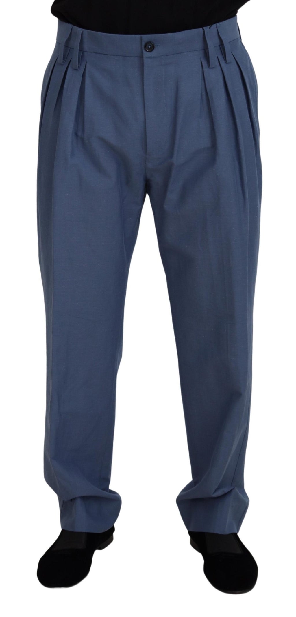 Dolce & Gabbana Blaue Leinen Chino Herren Formal Hosen