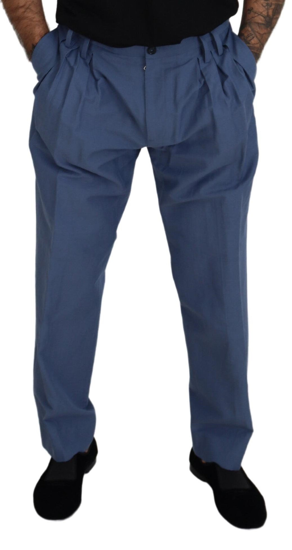 Dolce & Gabbana Blaue Leinen Chino Herren Formal Hosen