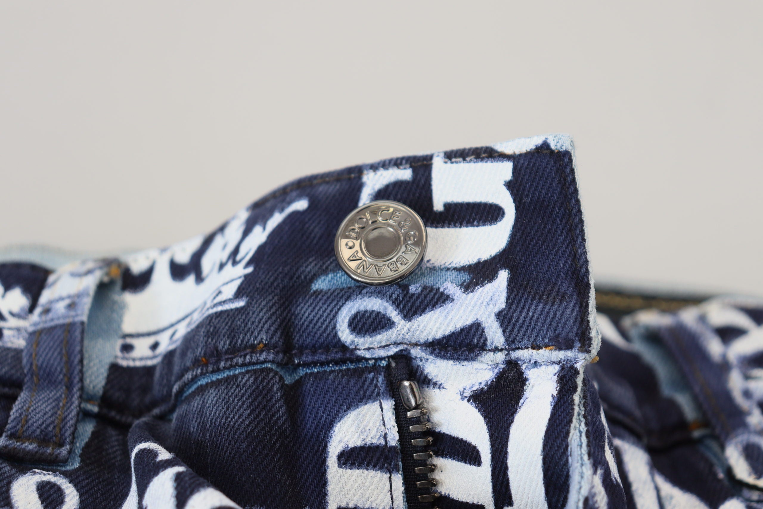 Dolce & Gabbana Blaue Cotton DG Crown Skinny Denim Jeans