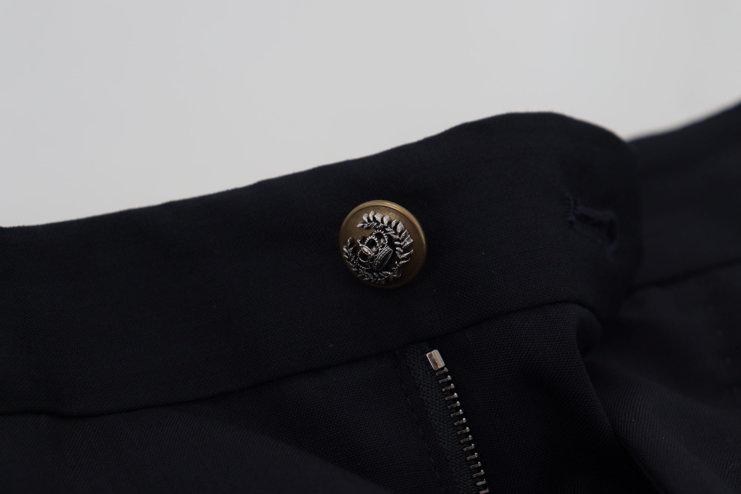 Dolce & Gabbana Schmale formelle Hose aus schwarzer Wolle