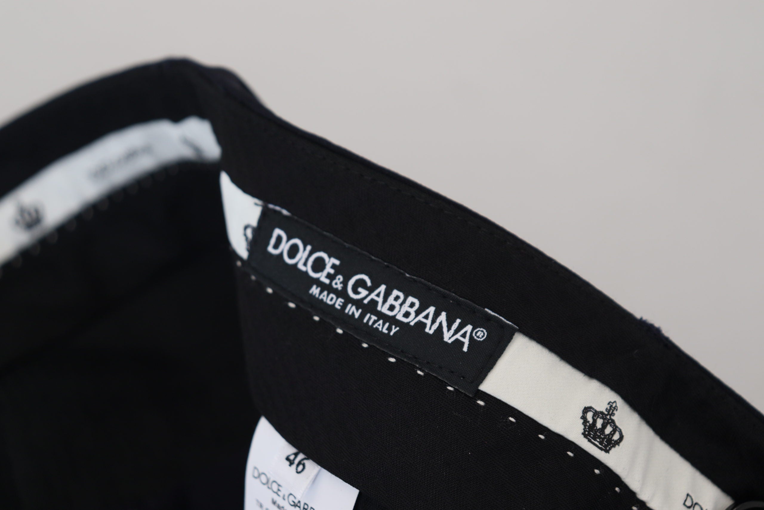 Dolce & Gabbana Schmale formelle Hose aus schwarzer Wolle