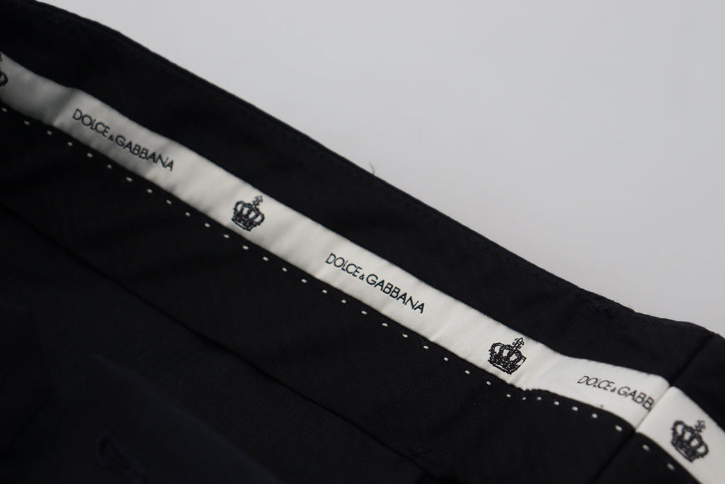 Dolce & Gabbana Schmale formelle Hose aus schwarzer Wolle