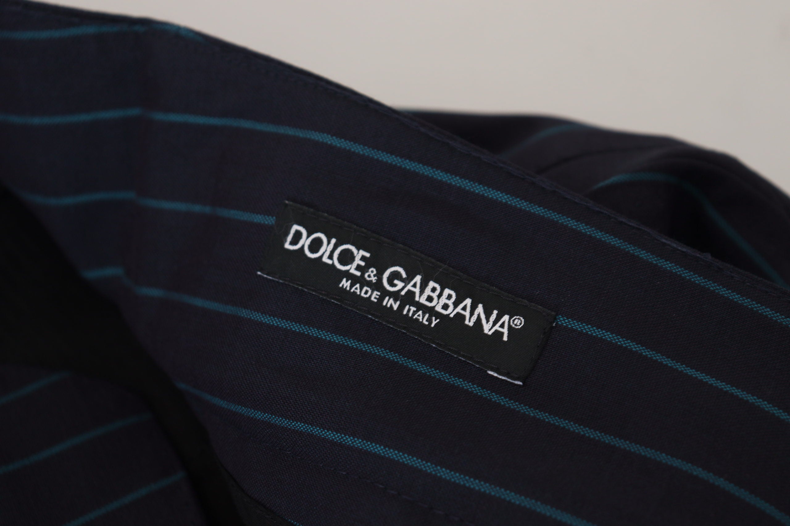 Dolce & Gabbana Blau gestreifte Herren Formal Hosen
