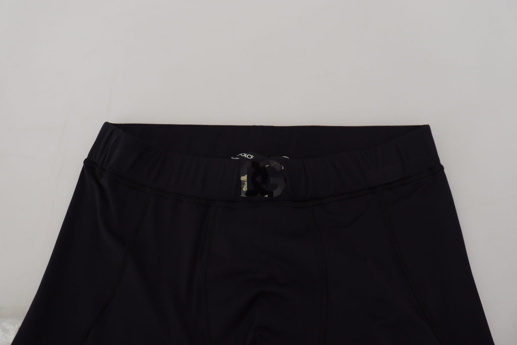 Dolce & Gabbana Schwarze Nylon Slim Fit Stretch-Hose
