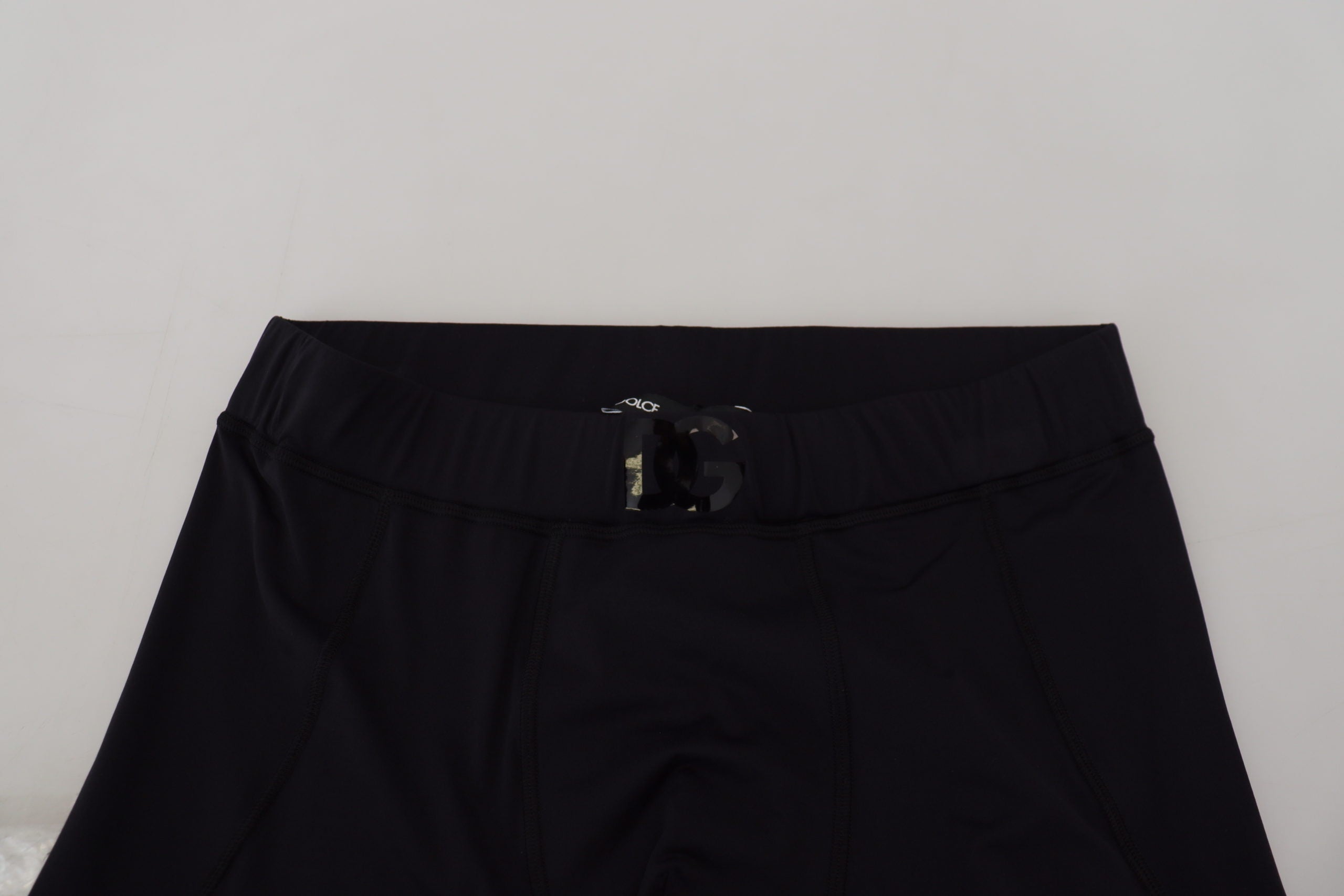 Dolce & Gabbana Schwarze Nylon Slim Fit Stretch-Hose