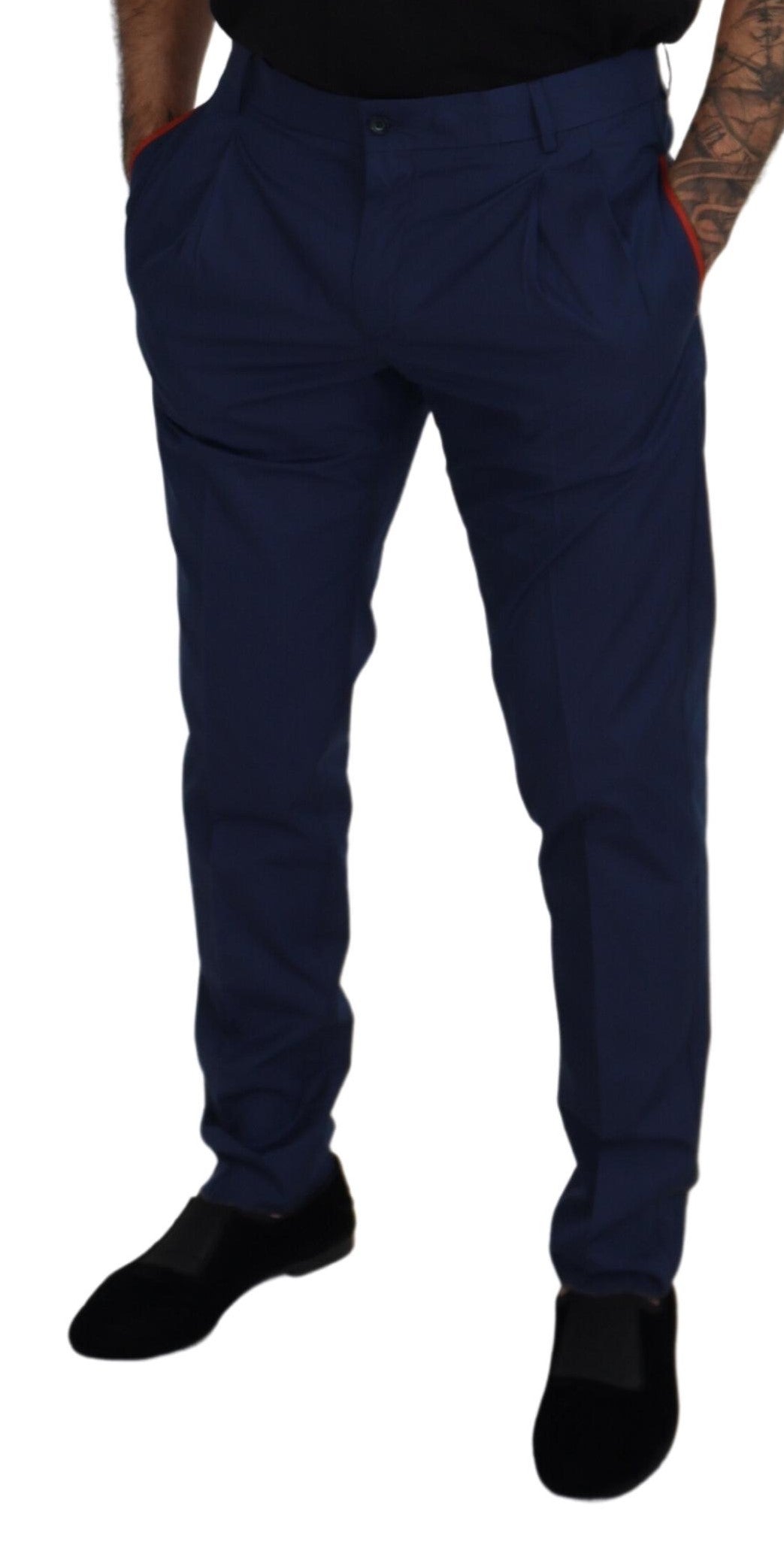 Dolce & Gabbana Blaue formelle Chino-Hose aus Baumwolle