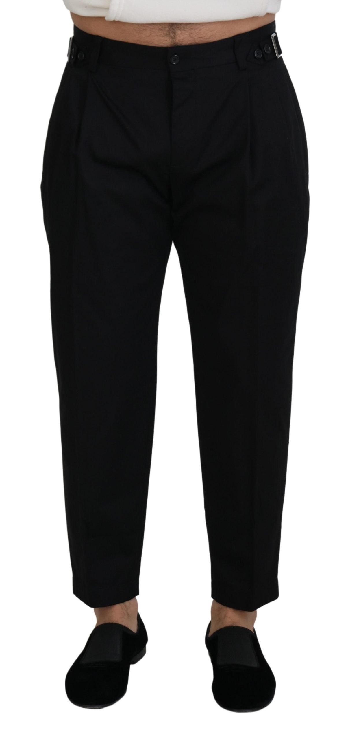 Dolce & Gabbana Schwarze formelle Chino-Hose aus Baumwolle