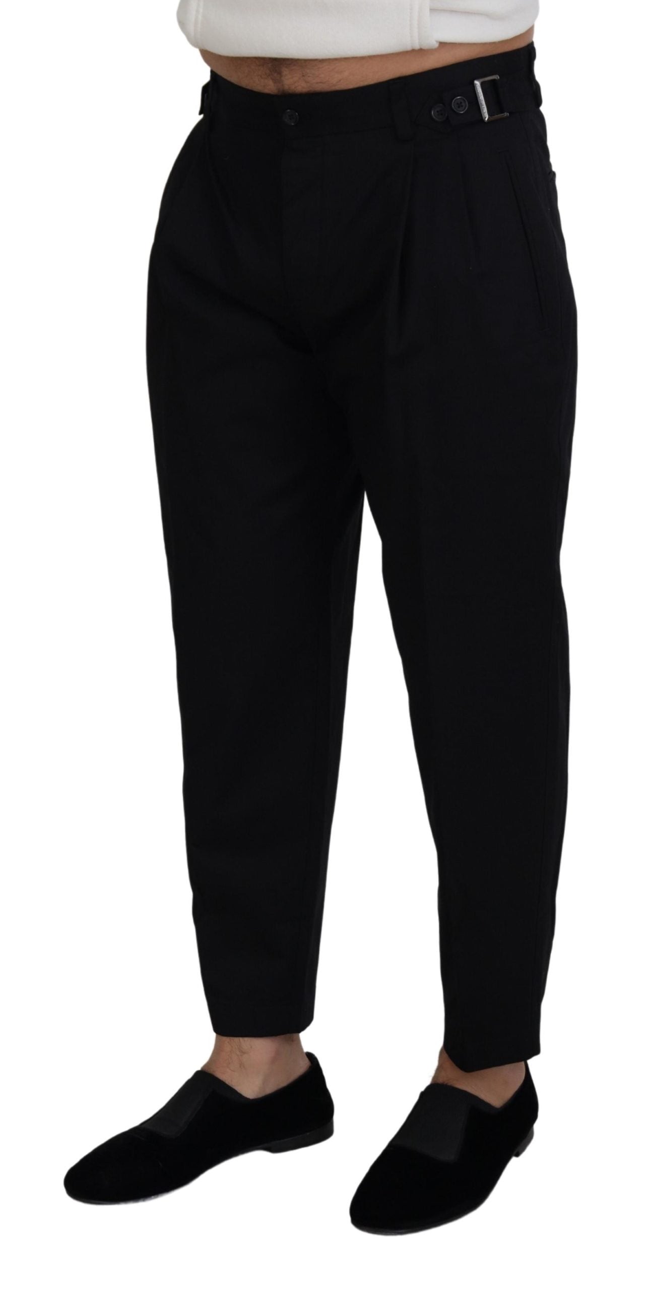Dolce & Gabbana Schwarze formelle Chino-Hose aus Baumwolle