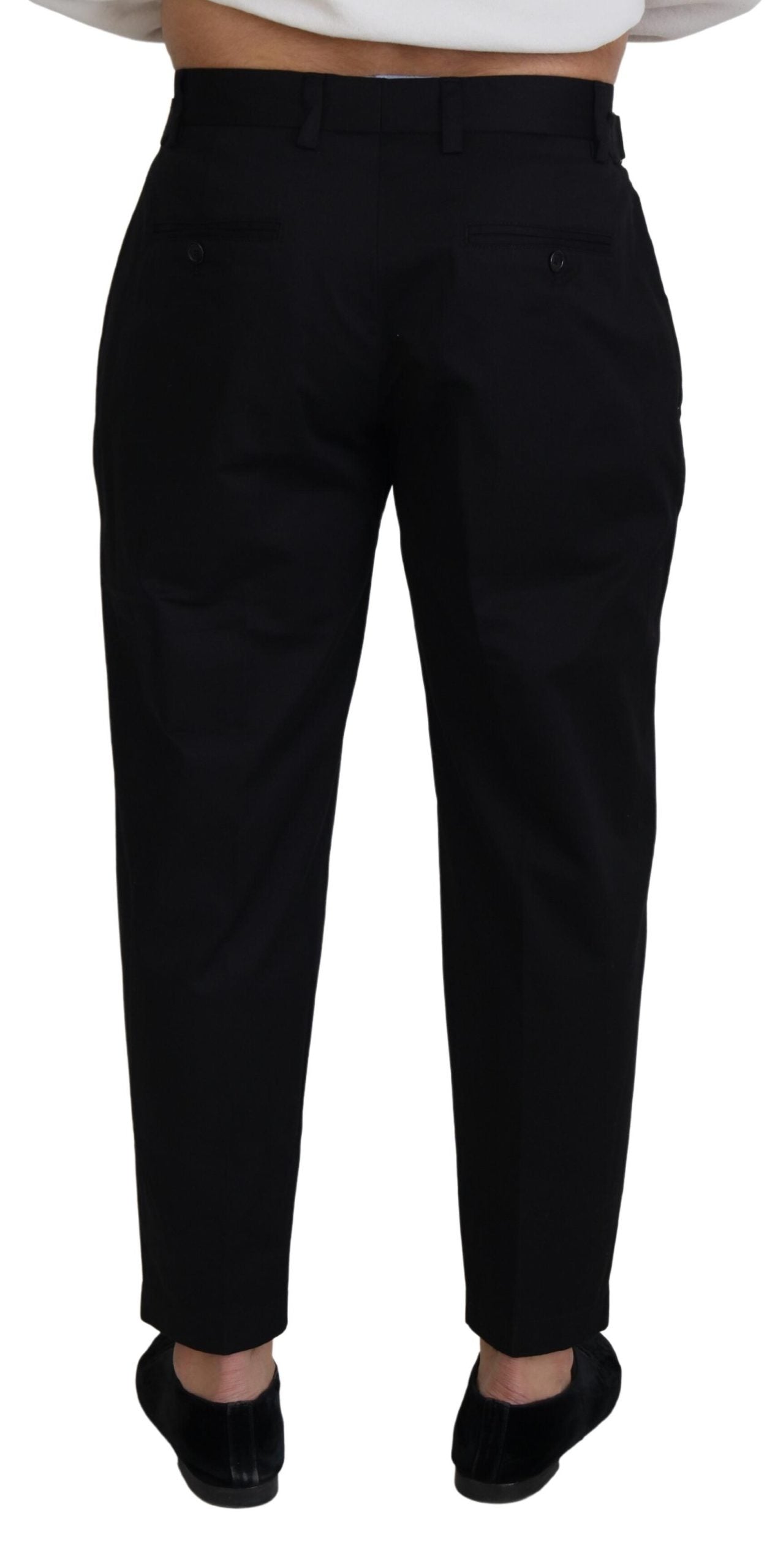 Dolce & Gabbana Schwarze formelle Chino-Hose aus Baumwolle
