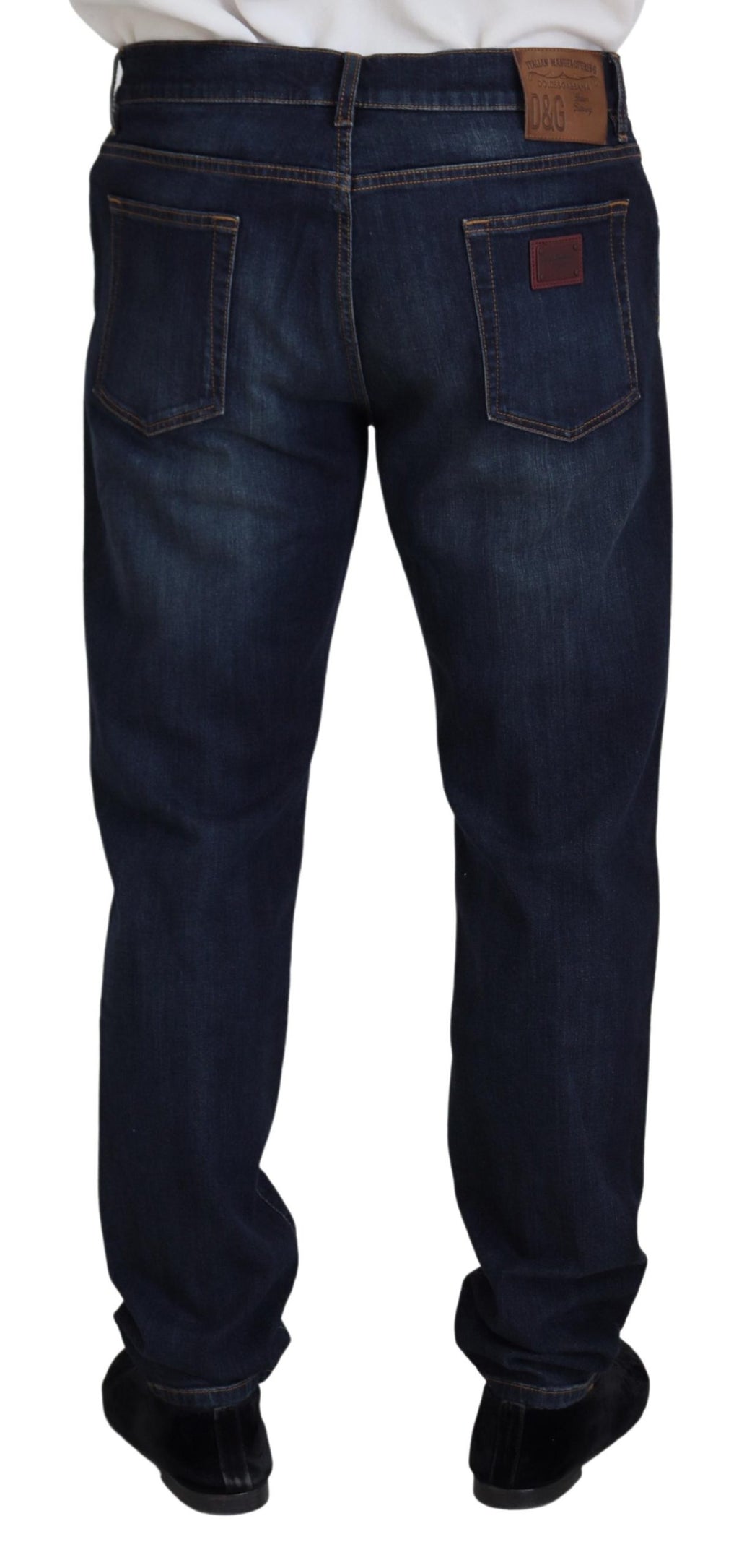 Dolce & Gabbana Blaue Baumwolle Straight Fit Casual Denim Jeans