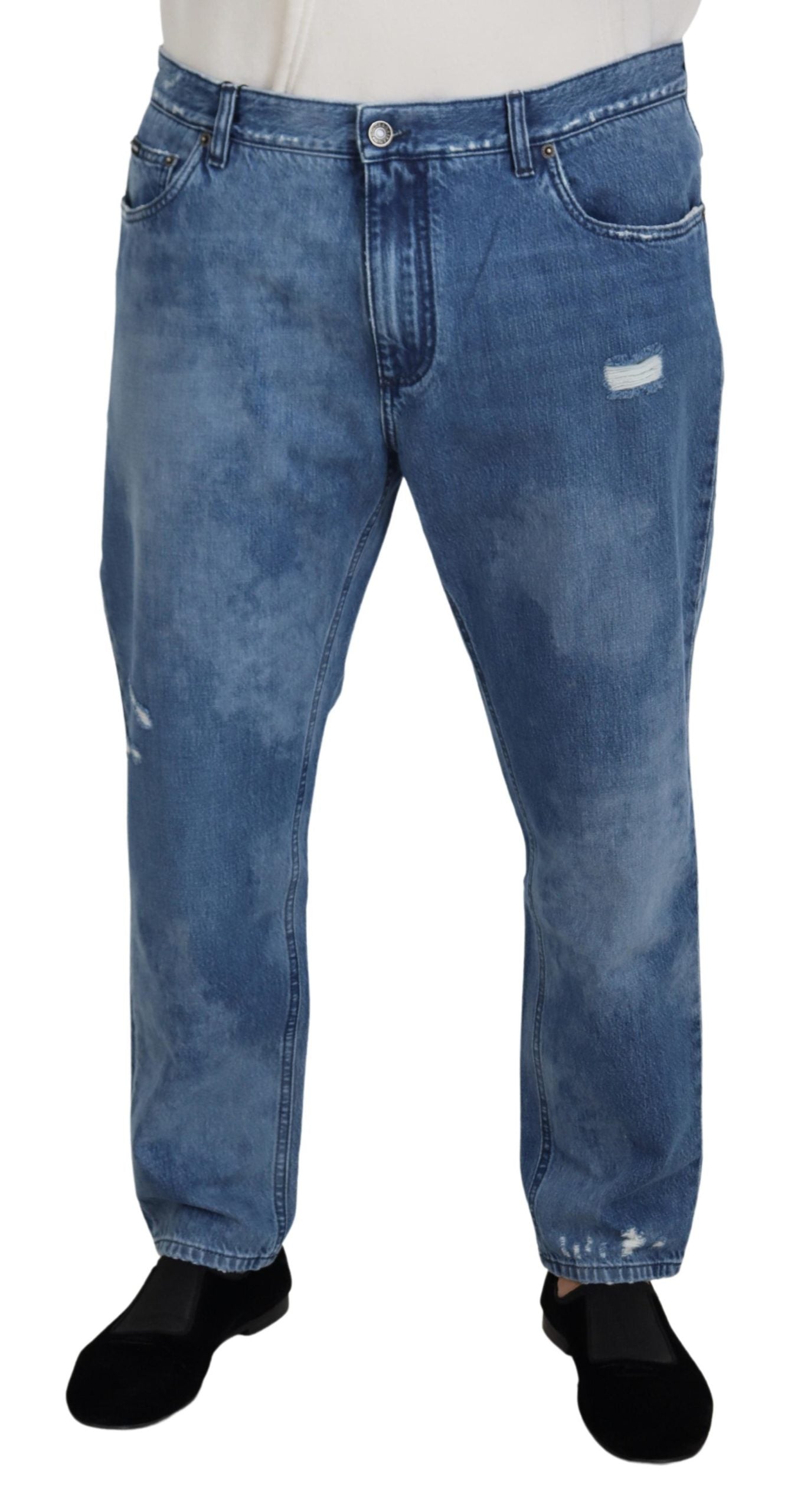 Dolce & Gabbana Blau gewaschene Baumwolle Casual Denim Jeans
