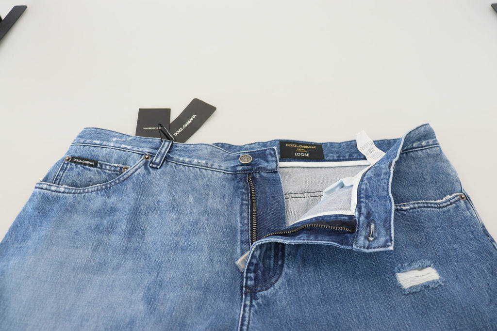 Dolce & Gabbana Blau gewaschene Baumwolle Casual Denim Jeans